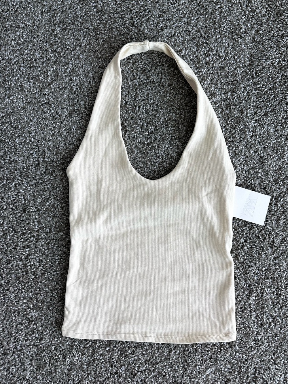 NEW Zara Ribbed Halter Tank Medium Butter Yellow